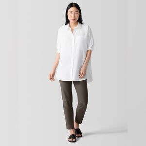 Eileen Fisher Chocolate Brown Petite Medium Pull on Trousers Pants